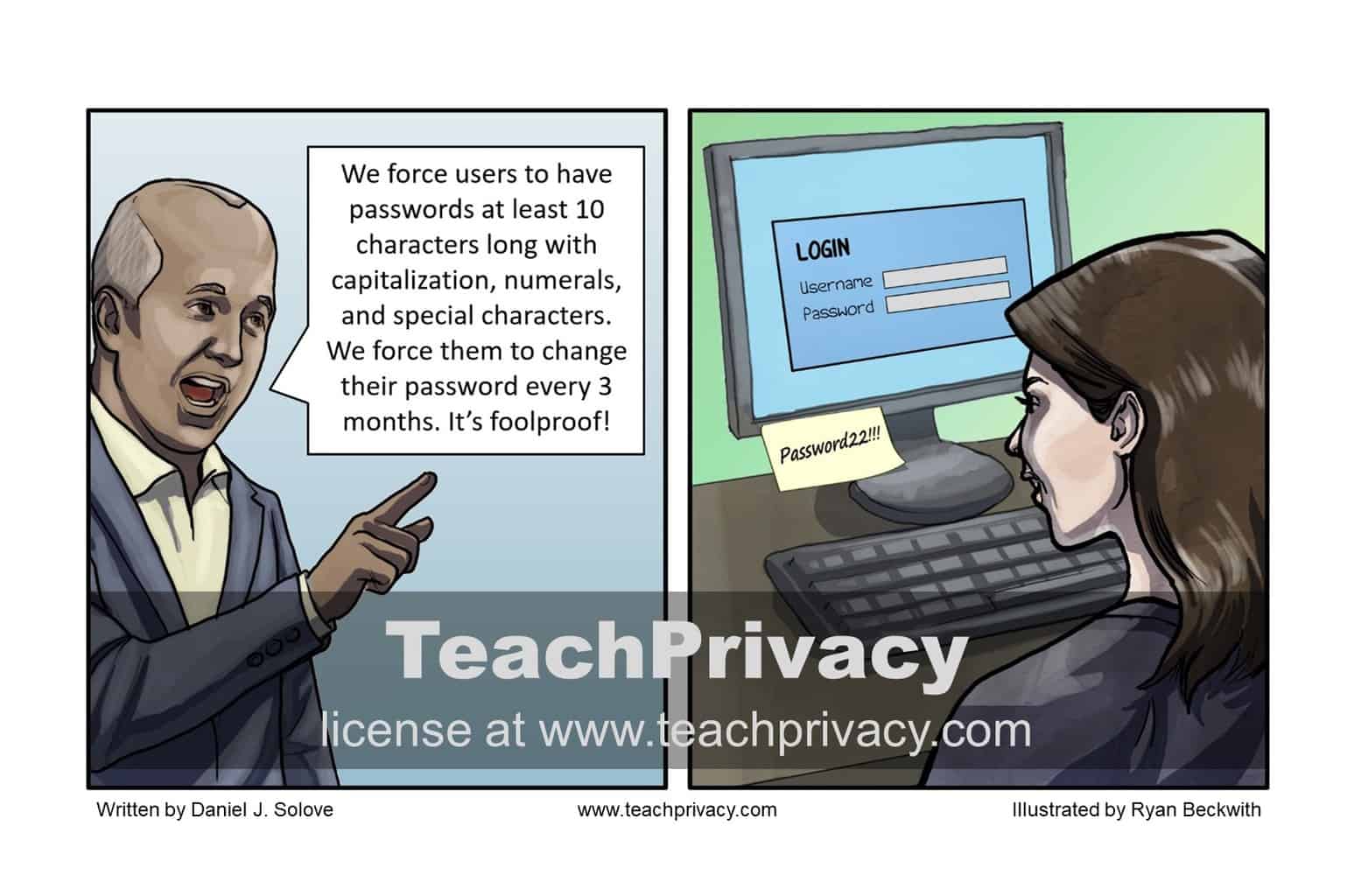 TeachPrivacy Cartoon - Data Security Technical Measures
