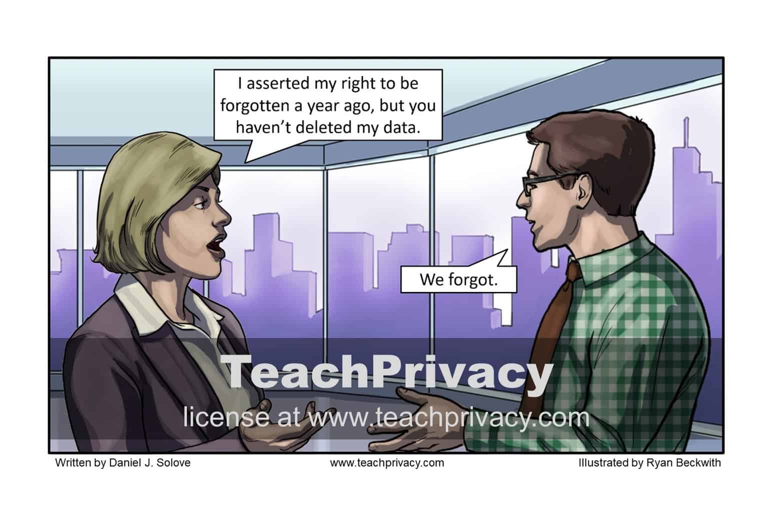 TeachPrivacy Cartoon - Right to Be Forgotten Forgot