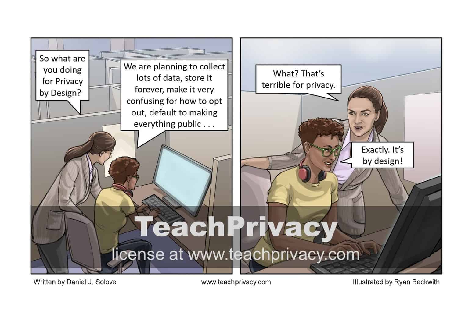 TeachPrivacy Cartoon - Lack of Privacy by Design