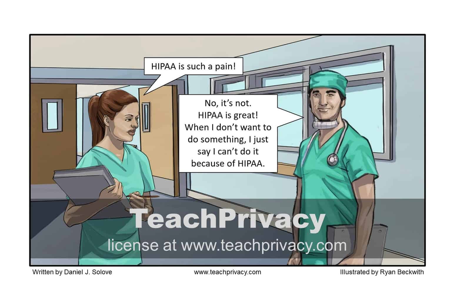 TeachPrivacy Cartoon - HIPAA as an Excuse