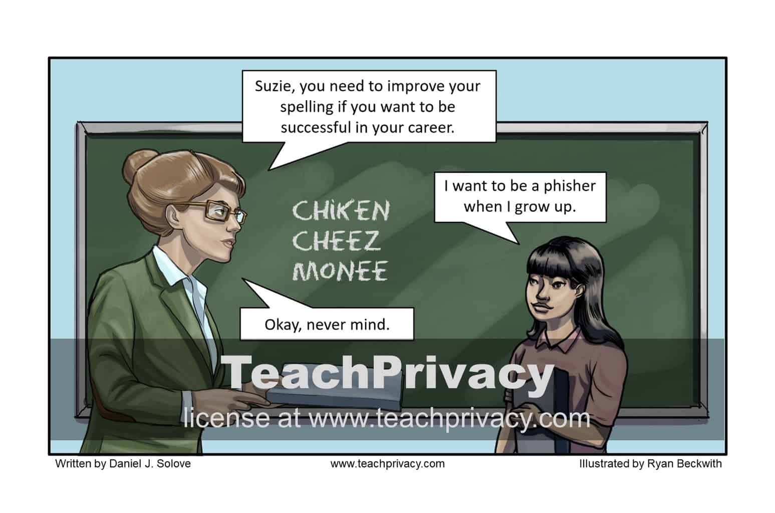 TeachPrivacy Cartoon - Similar Phishers Bad Spelling