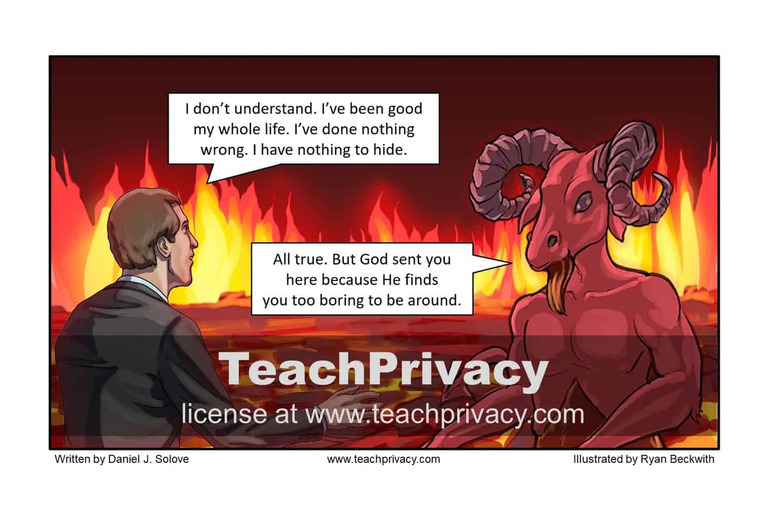 TeachPrivacy Cartoon - Nothing to Hide Boring Life