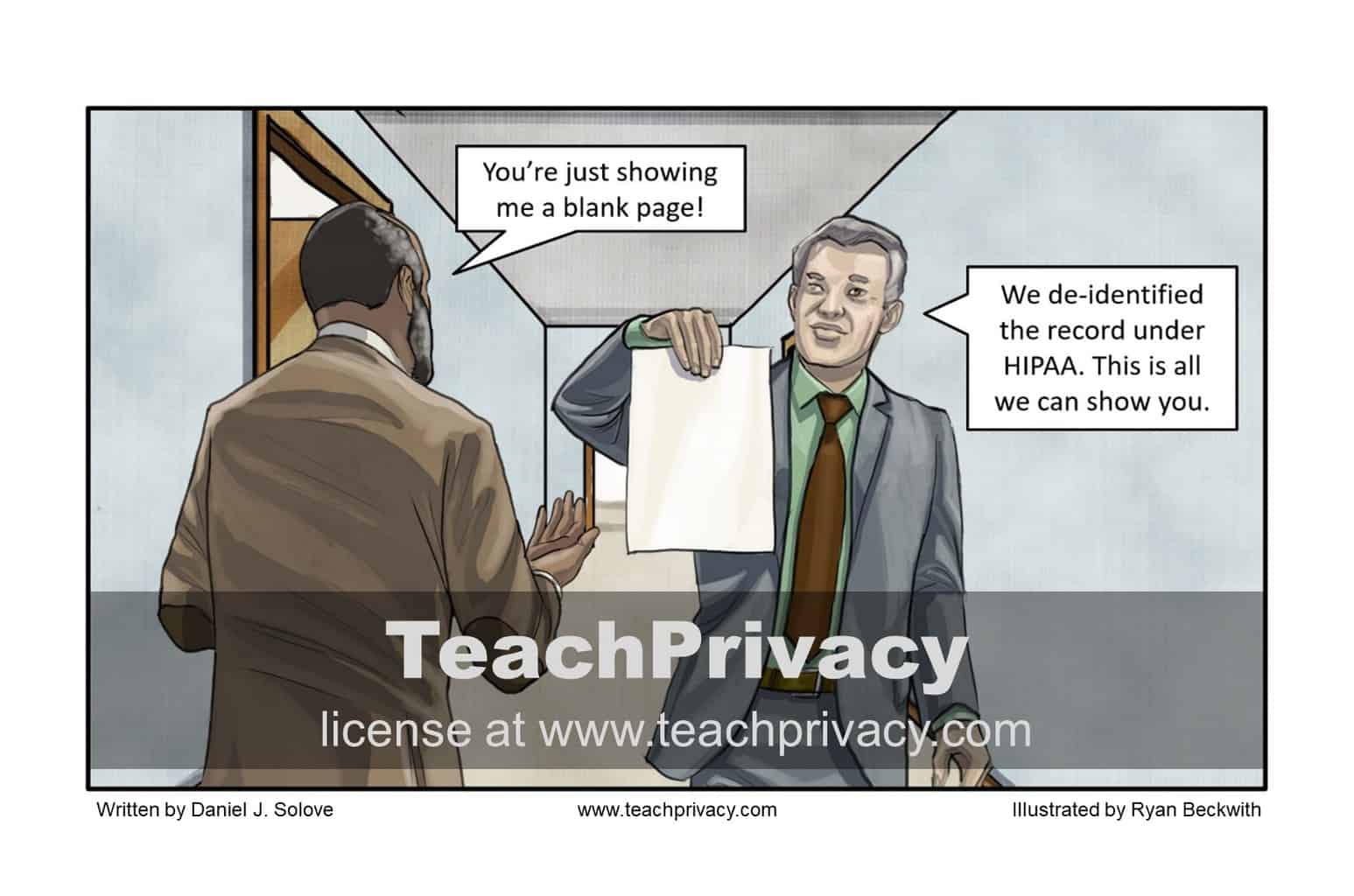 TeachPrivacy Cartoon - HIPAA De-Identification