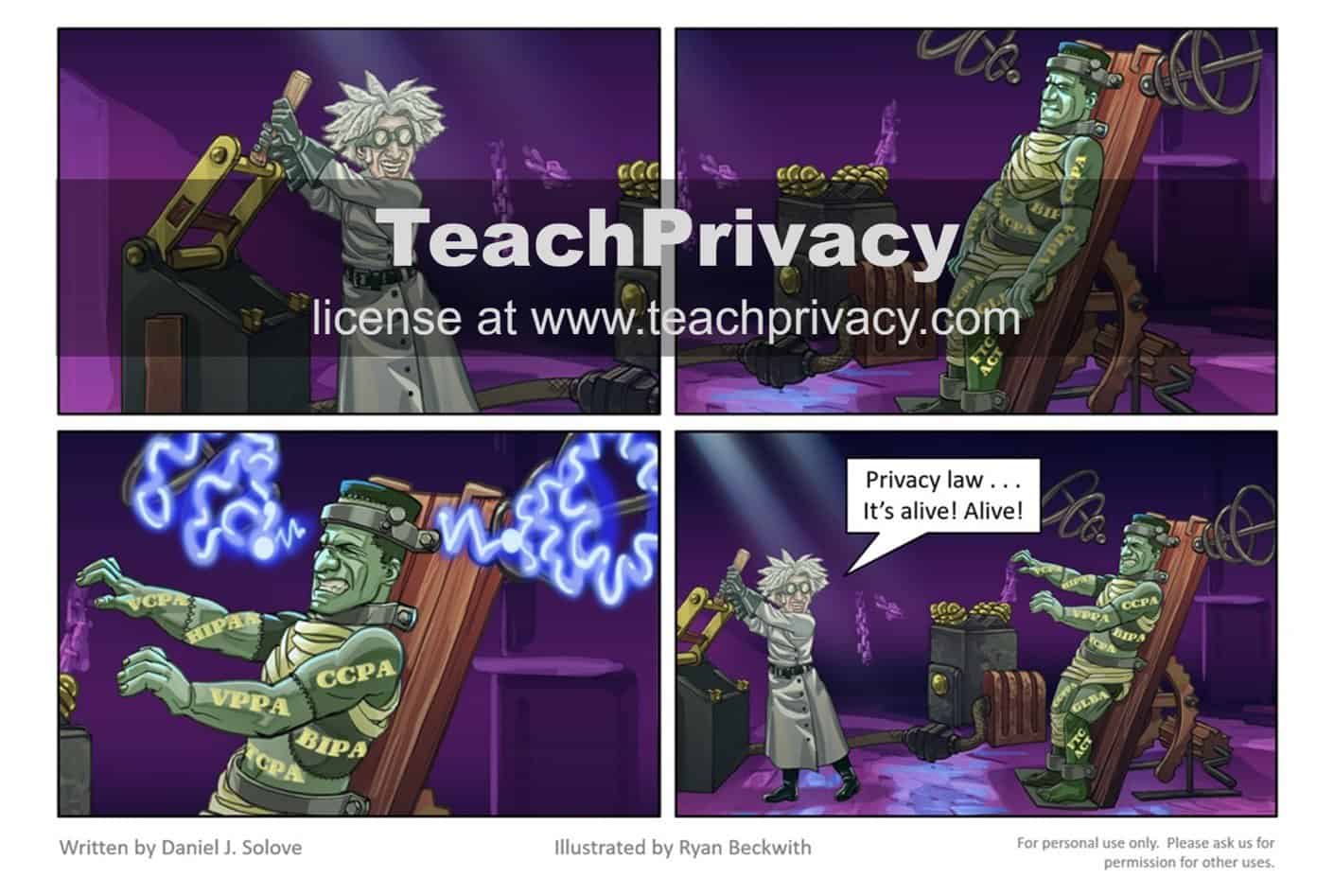 Cartoon Frankenstein Privacy Law - TeachPrivacy Training